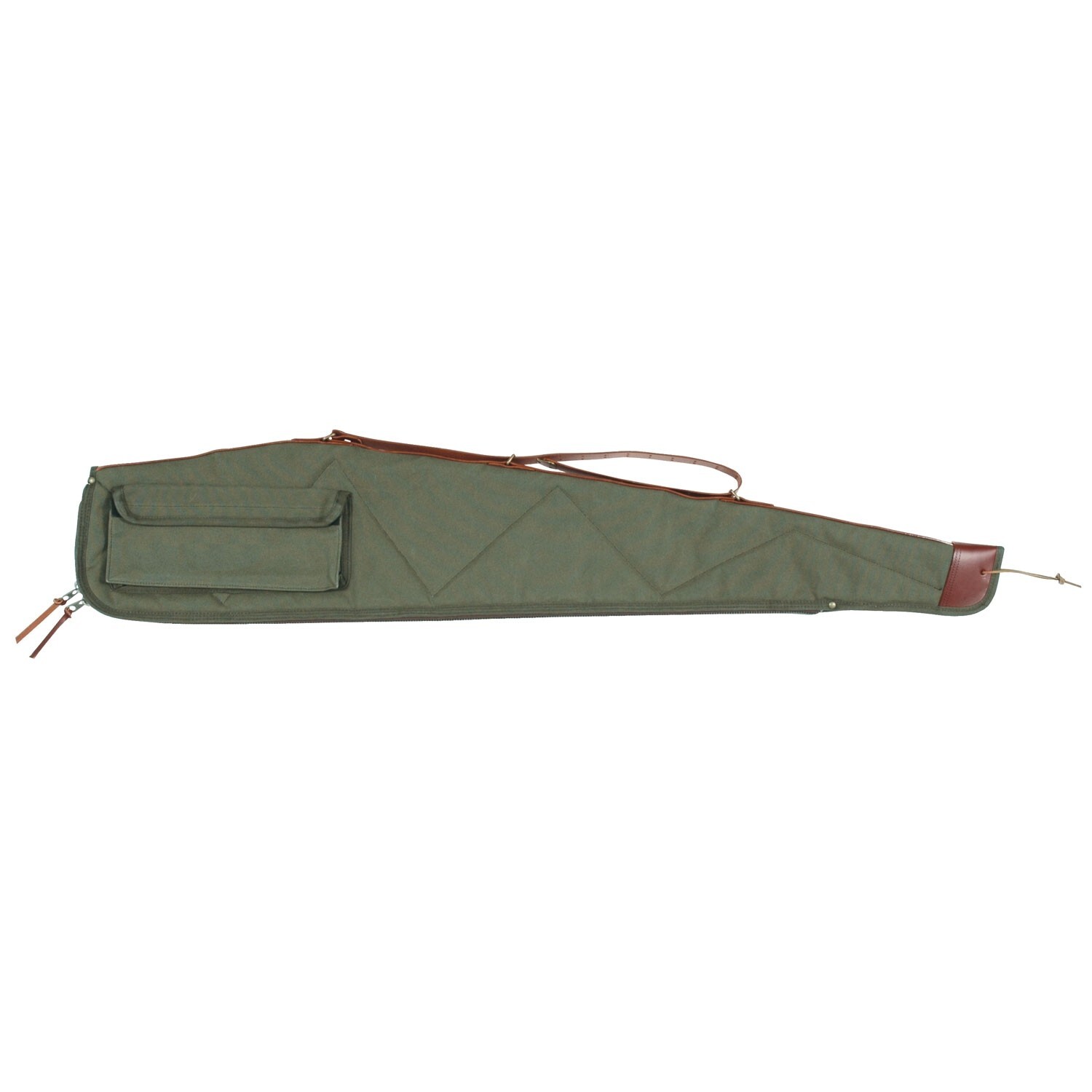 Bob Allen BA4100 40" Green Canvas Soft Rifle Case w Leather Accent #14536