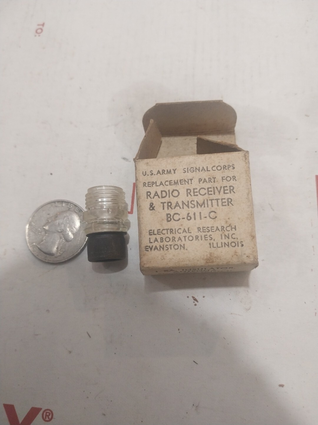 NoS WWII Military BC-611c Antenna Isulator for Walkie Talkie Radio (NOS)