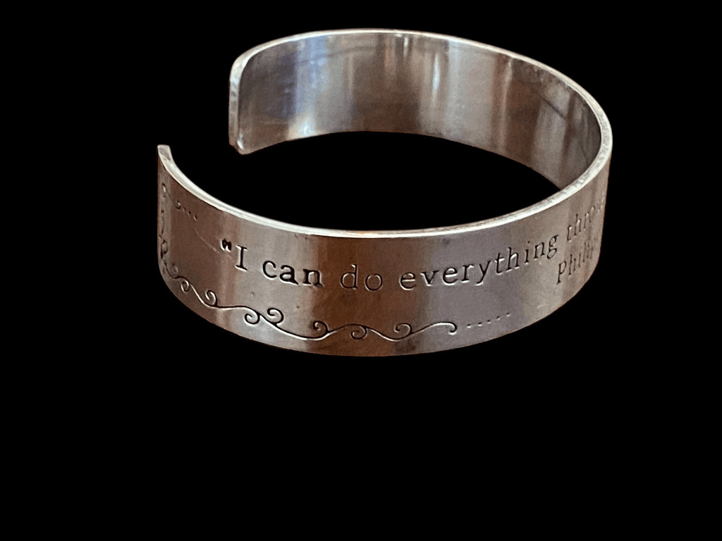 Scripture Bracelet Cuff Silver Plated