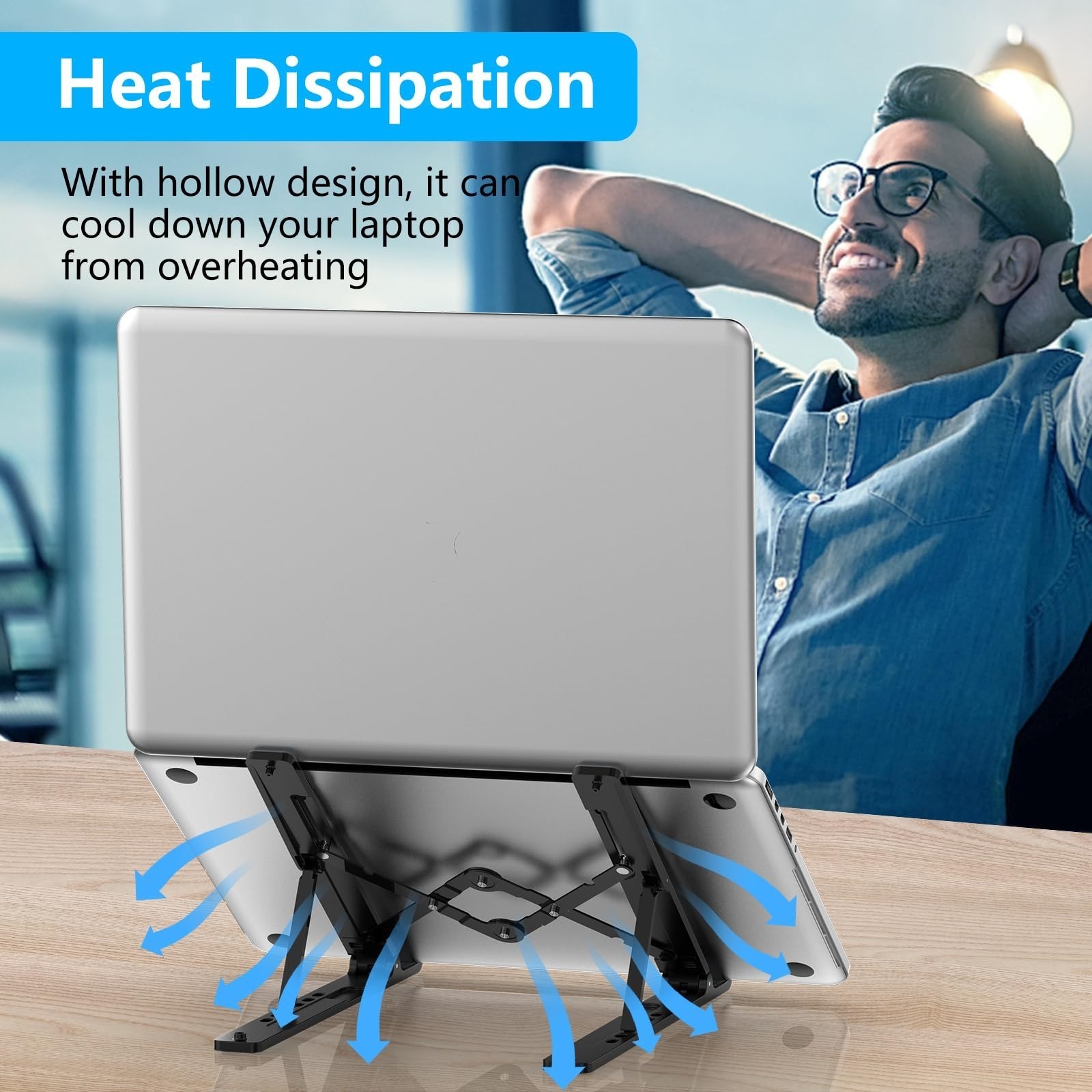 Adjustable Laptop Stand for 10-15.6" Laptops | Portable & Foldable