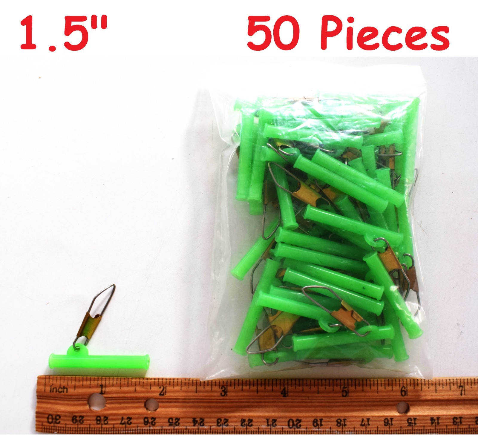 1.5" Length Sinker Slides Sliders Green - 50 Pieces