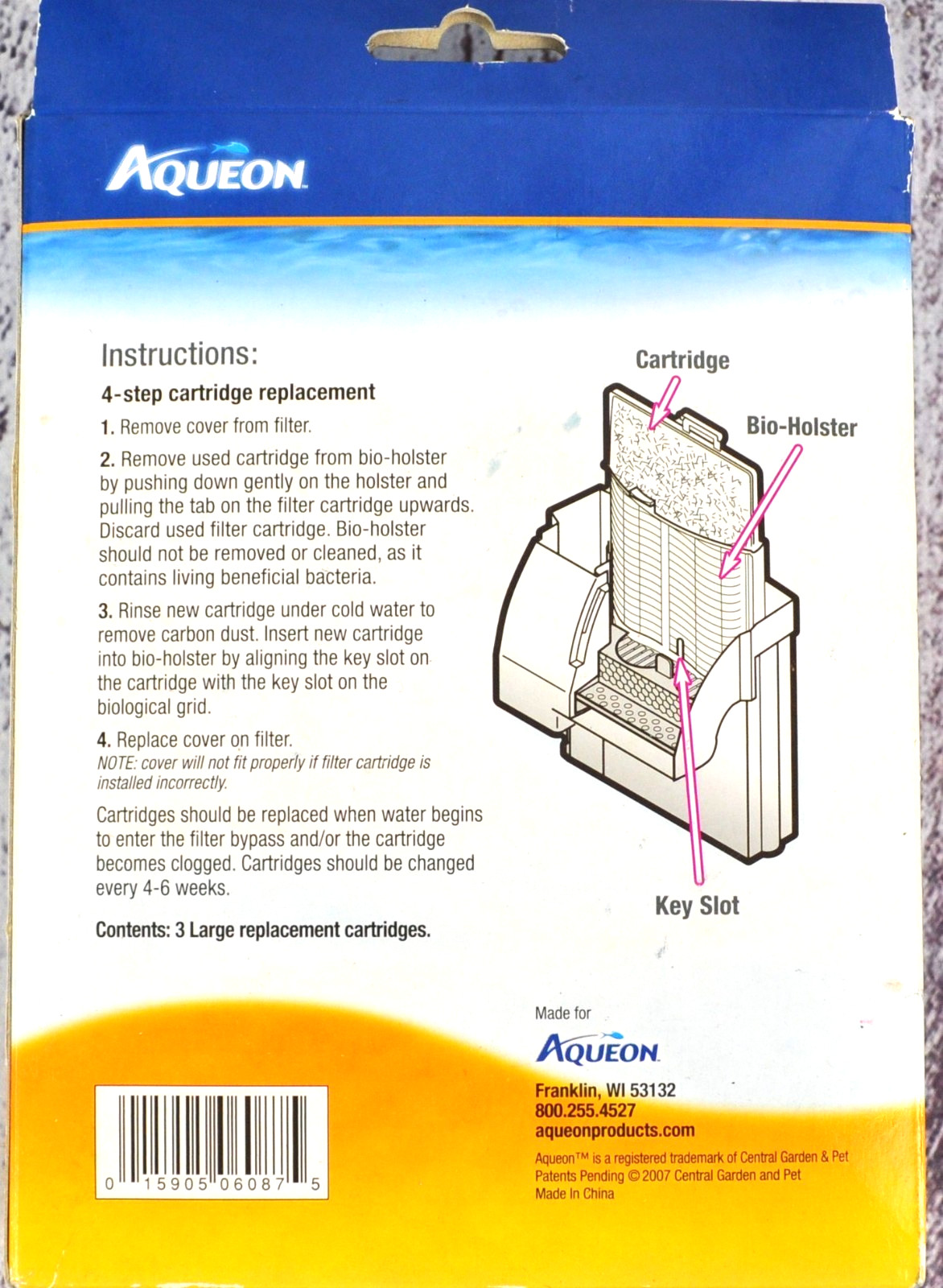 Aqueon Replacement Filter Cartridges LARGE 3 Pack