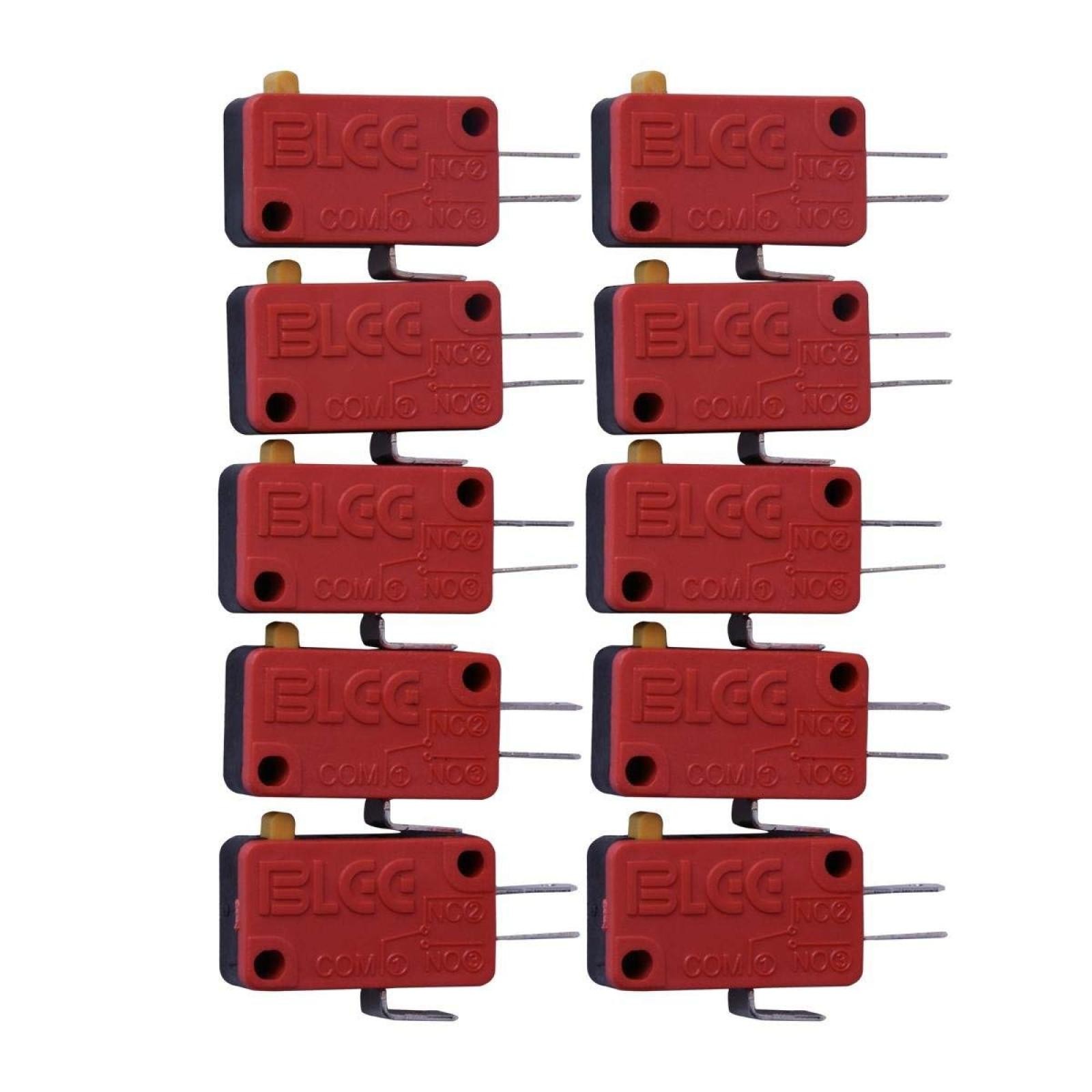 10/20Pcs Red New 3 Pin Microswitch Push Button For Arcade Mame Jamma Games E
