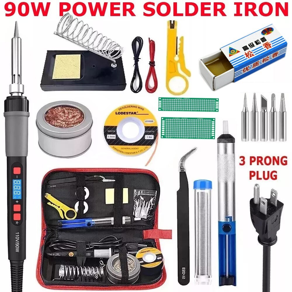 90W Electric Soldering Iron Welding Gun Tool Kit Wire Desoldering Pump Paste Tip