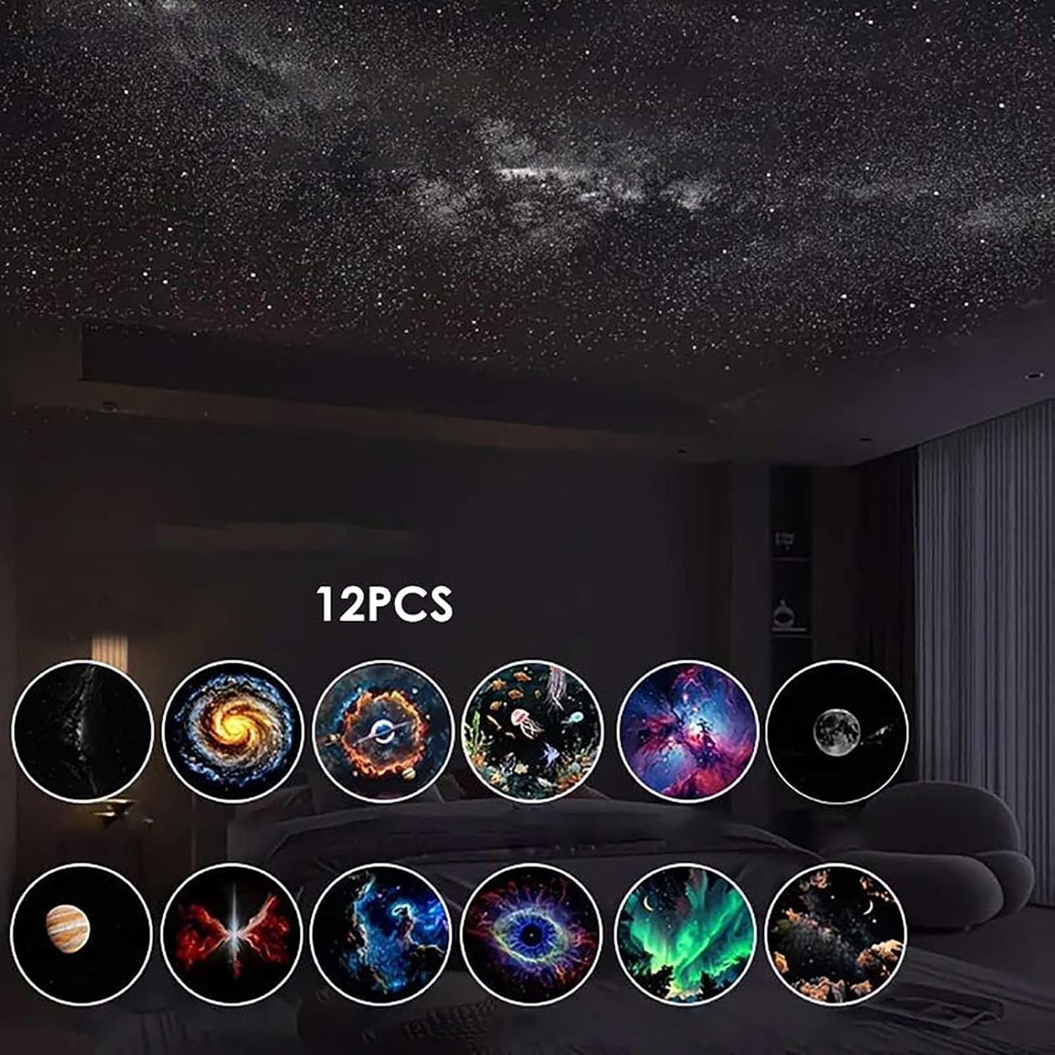 2-in-1 Galaxy Projector Night Light Starry Sky Projector High Resolution Bedroom
