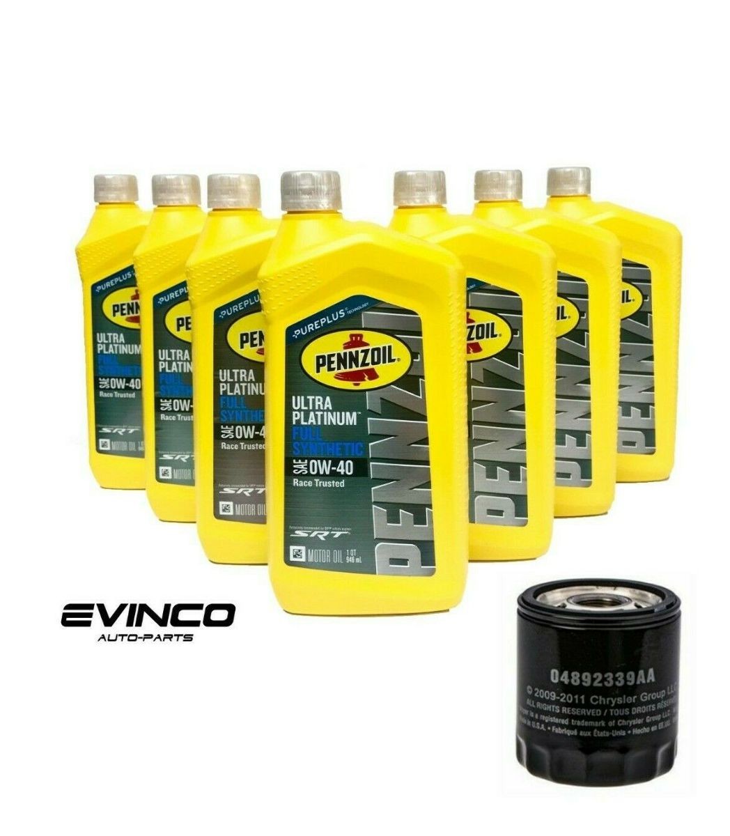 Pennzoil 0W40 Ultra Full Synthetic SRT Motor Oil (7 Qt) with Mopar Filter MO-339