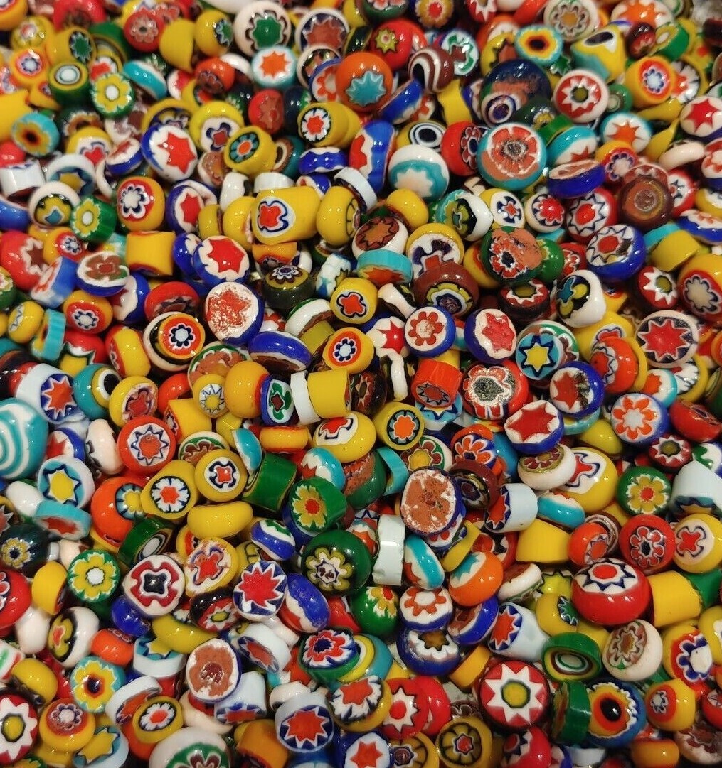 Rare Vintage Round Millefiori Fusing Discs 25gram