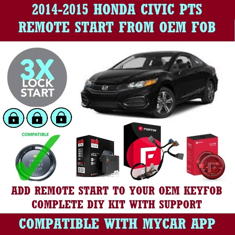 PLUG & PLAY REMOTE STARTER FITS 2014-2015 HONDA CIVIC PUSH TO START 3X LOCK