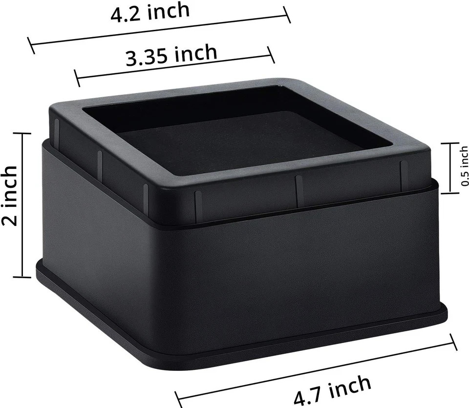 Utopia Bedding Bed Risers 2 Inch - Pack of 8 - 2 (Pack 8), Black