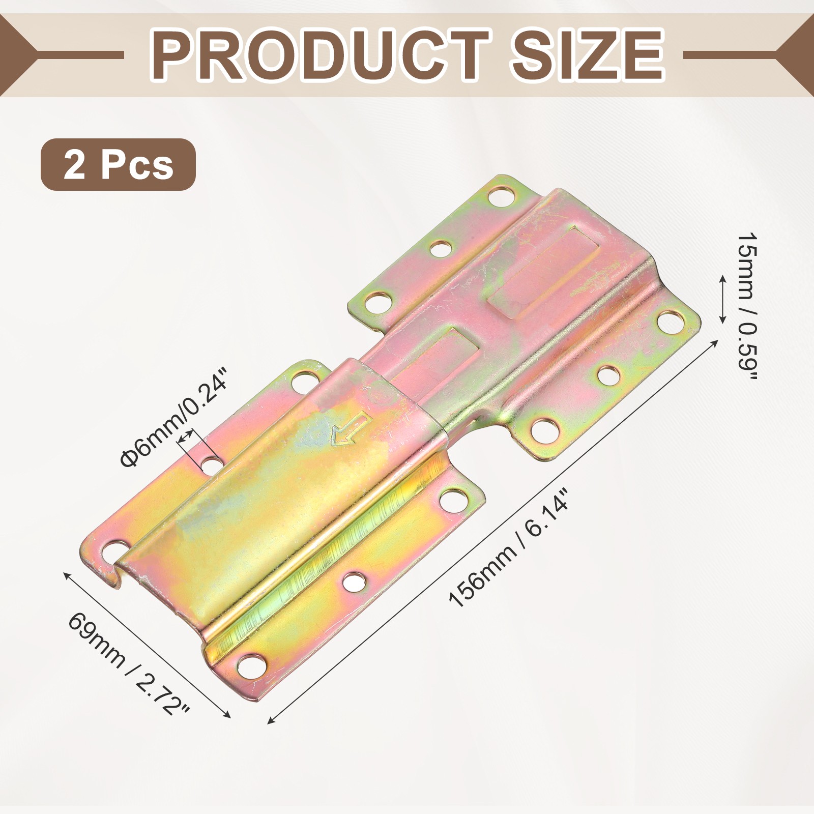 2Pcs Sectional Couch Connectors, Sofa Connector Bracket (156mm, Color Zinc)
