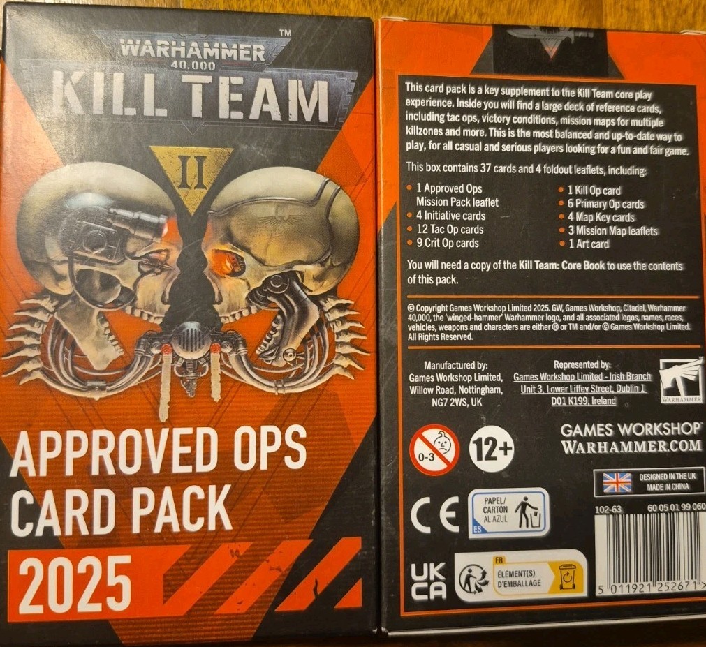 BRAND NEW! 40k: Kill Team - Approved Ops Card Pack 2025 (Eng) SEALED!
