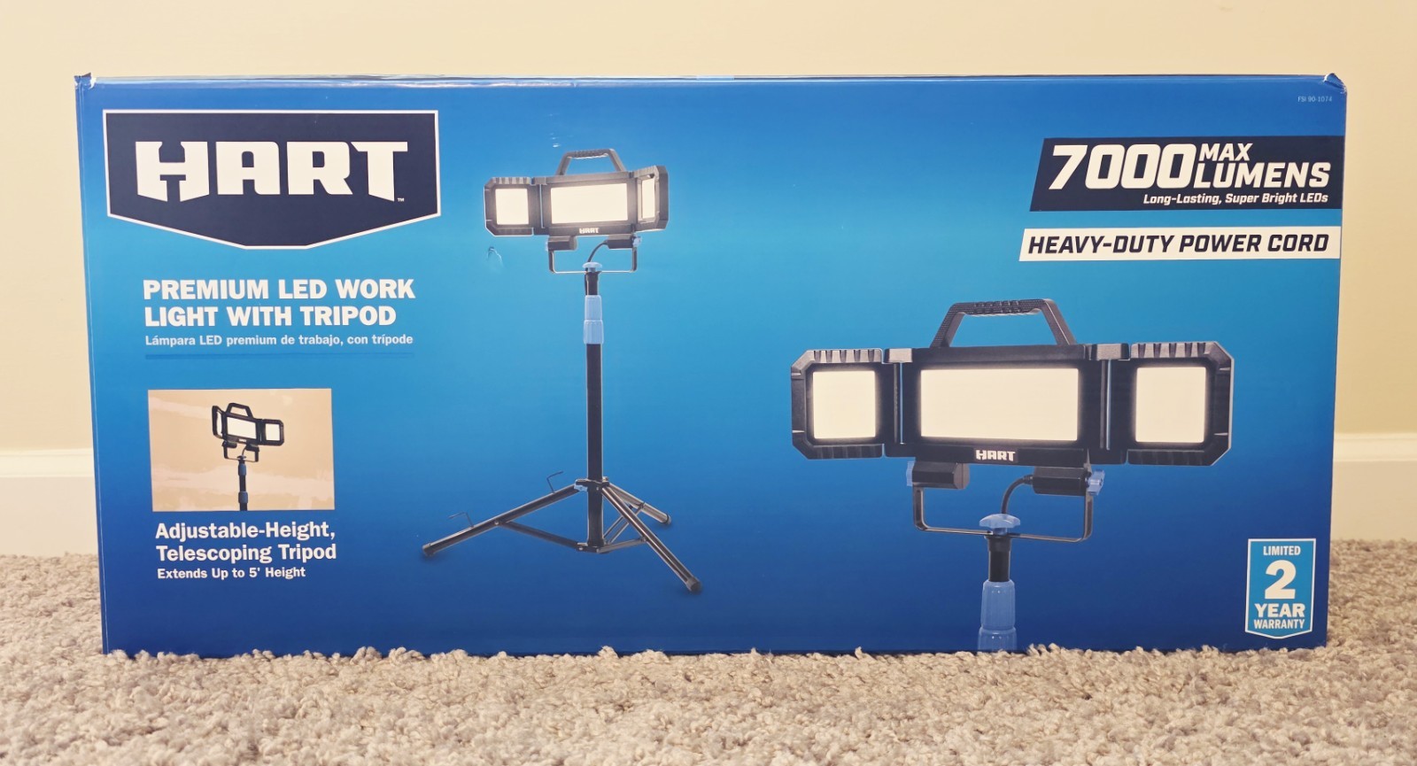 NEW HART Adjustable 7000 Lumen Multi-Directional LED Work Light with Tripod