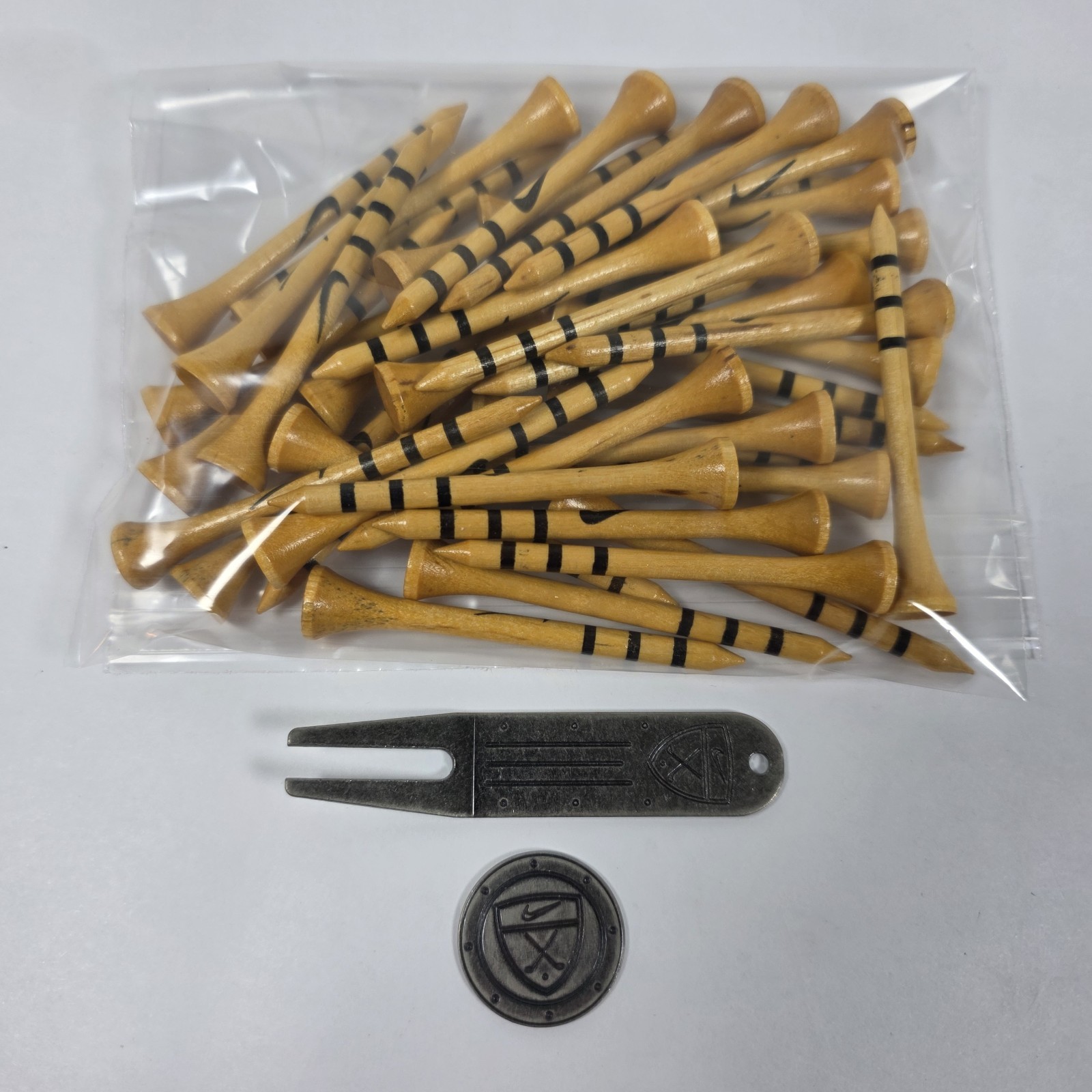 Rare 2003 Nike Golf 2.75“ Wood Tees 3 Stripe Repair Tool Ball Marker N80234