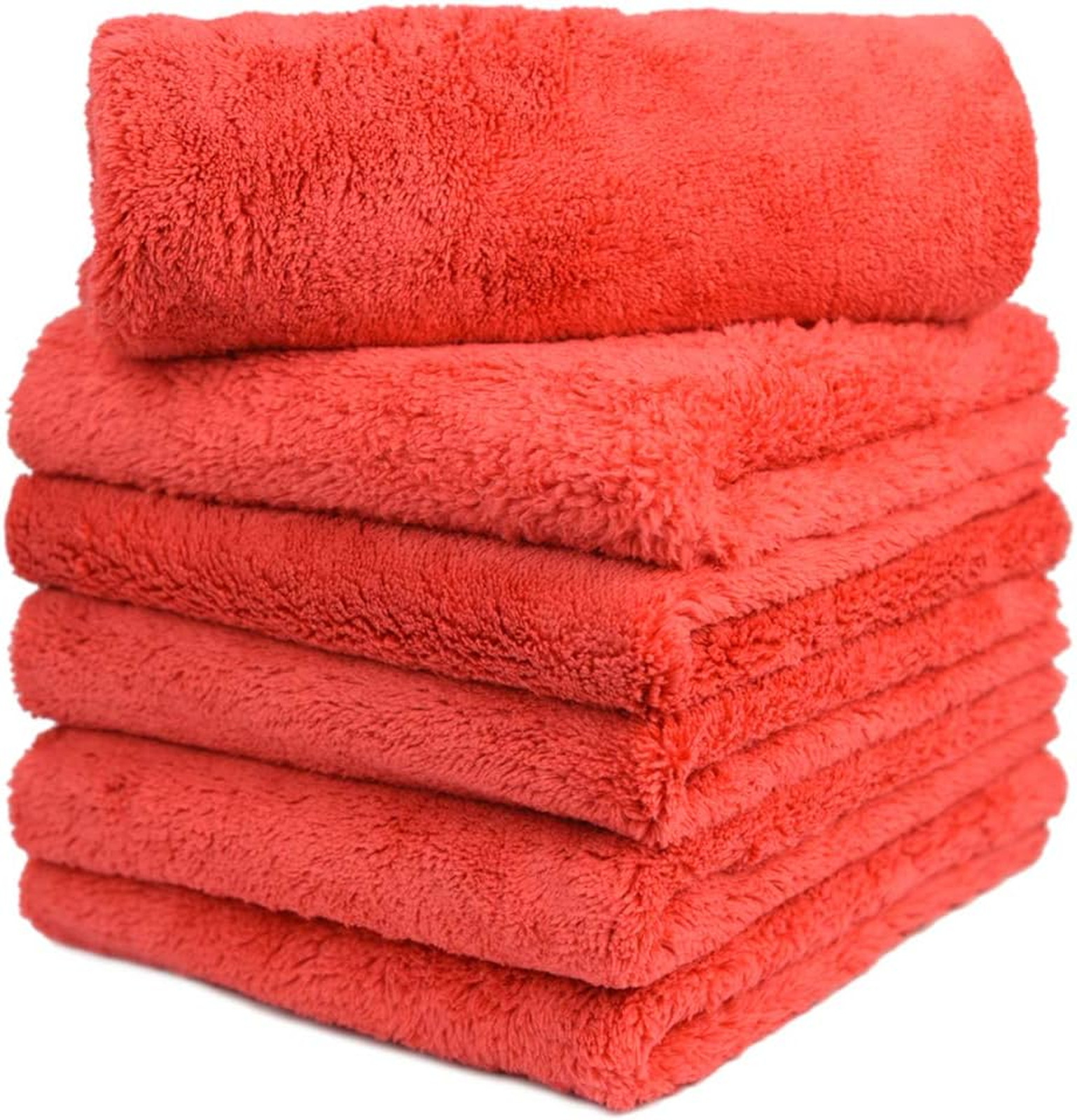 Microfiber Car Wash Drying Towels Pack of 6 16x16 Inches Edgeless Ultra