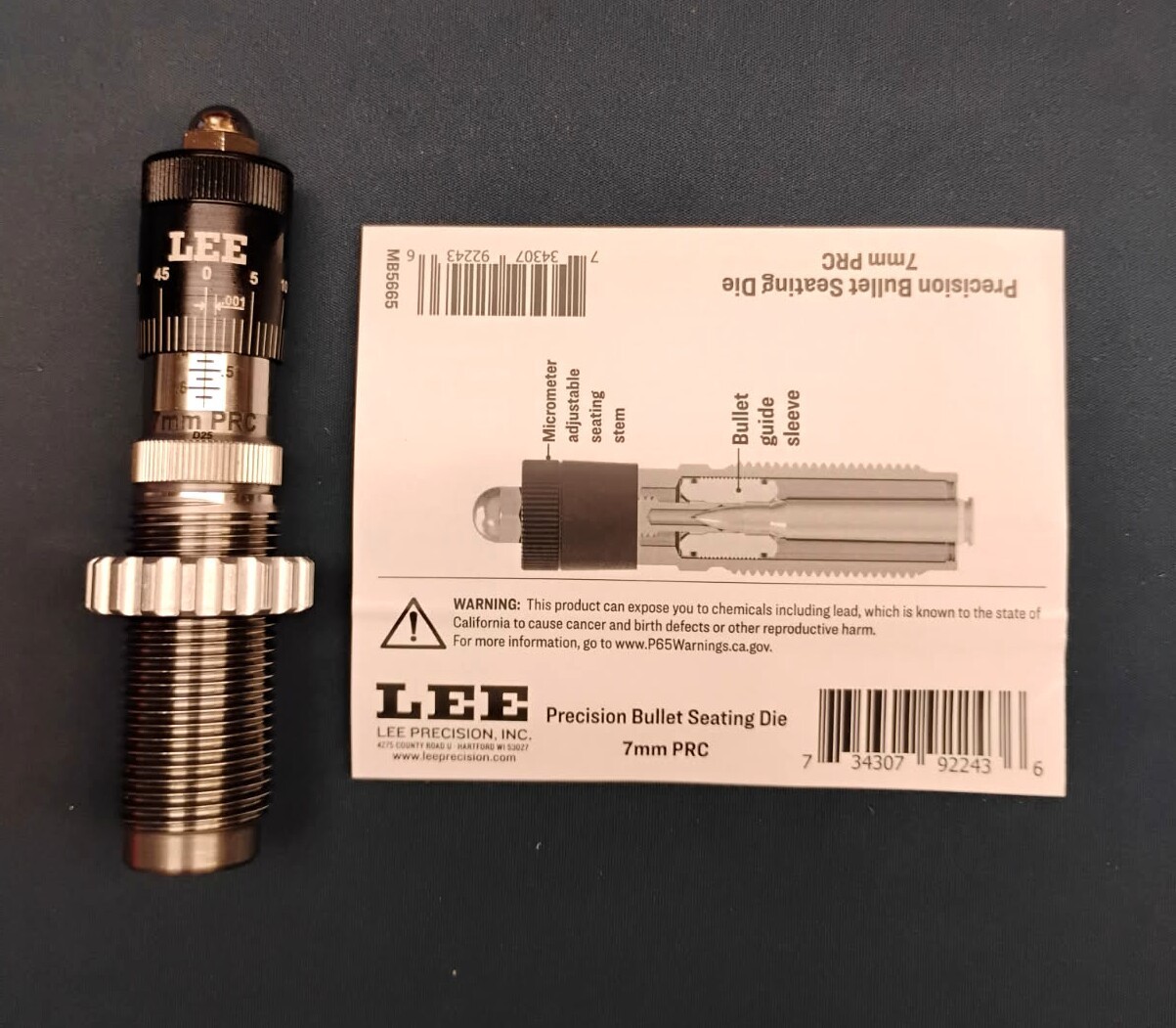 Lee 92243 Rifle Precision Micrometer Bullet Seating Die 7mm PRC SAME DAY SHIPP