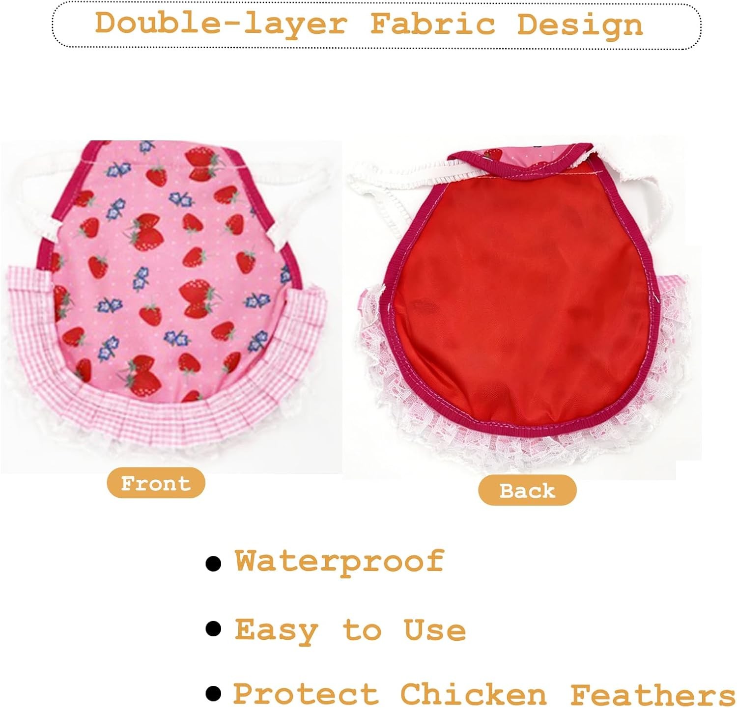 6Pcs Chicken Saddle for Hens Hen Chicken Wing Back Protector with Elastic Strap