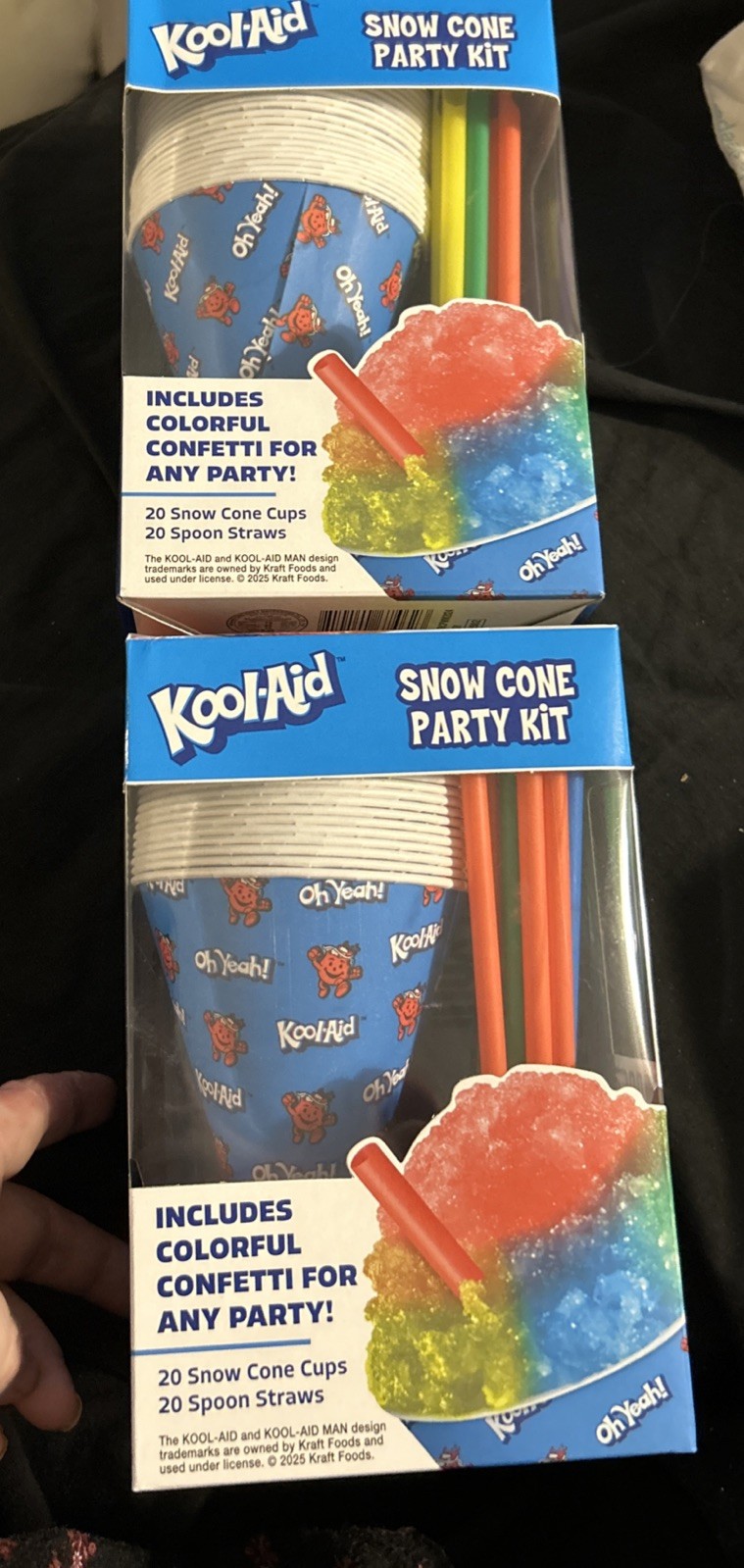 Kool-Aid Snow Cone Party Kit 20 Cups & 20 Spoon Straws Pack of 2