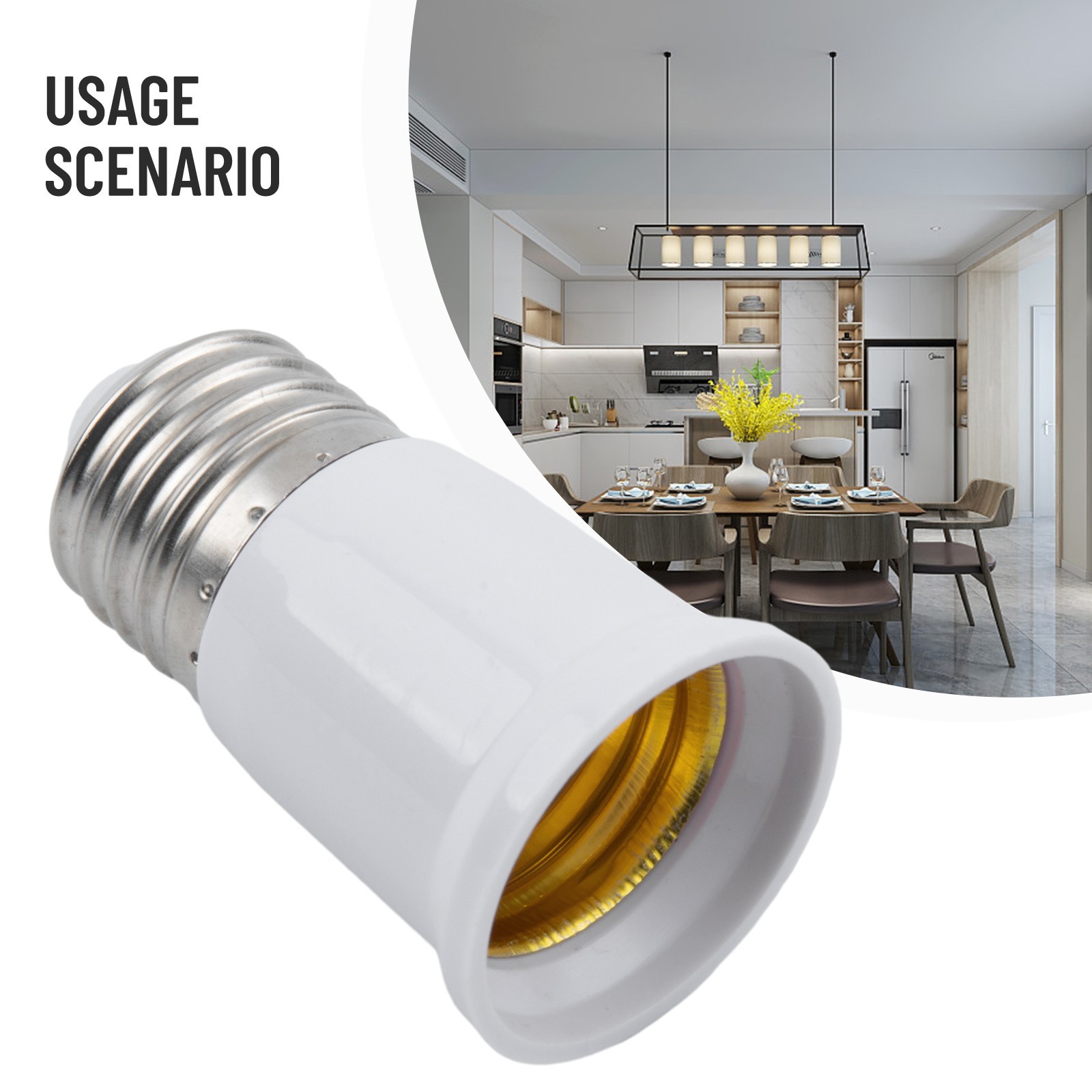 E27 To E27 Extend Socket Base 1pc Extension Base Lamp Holder Converter