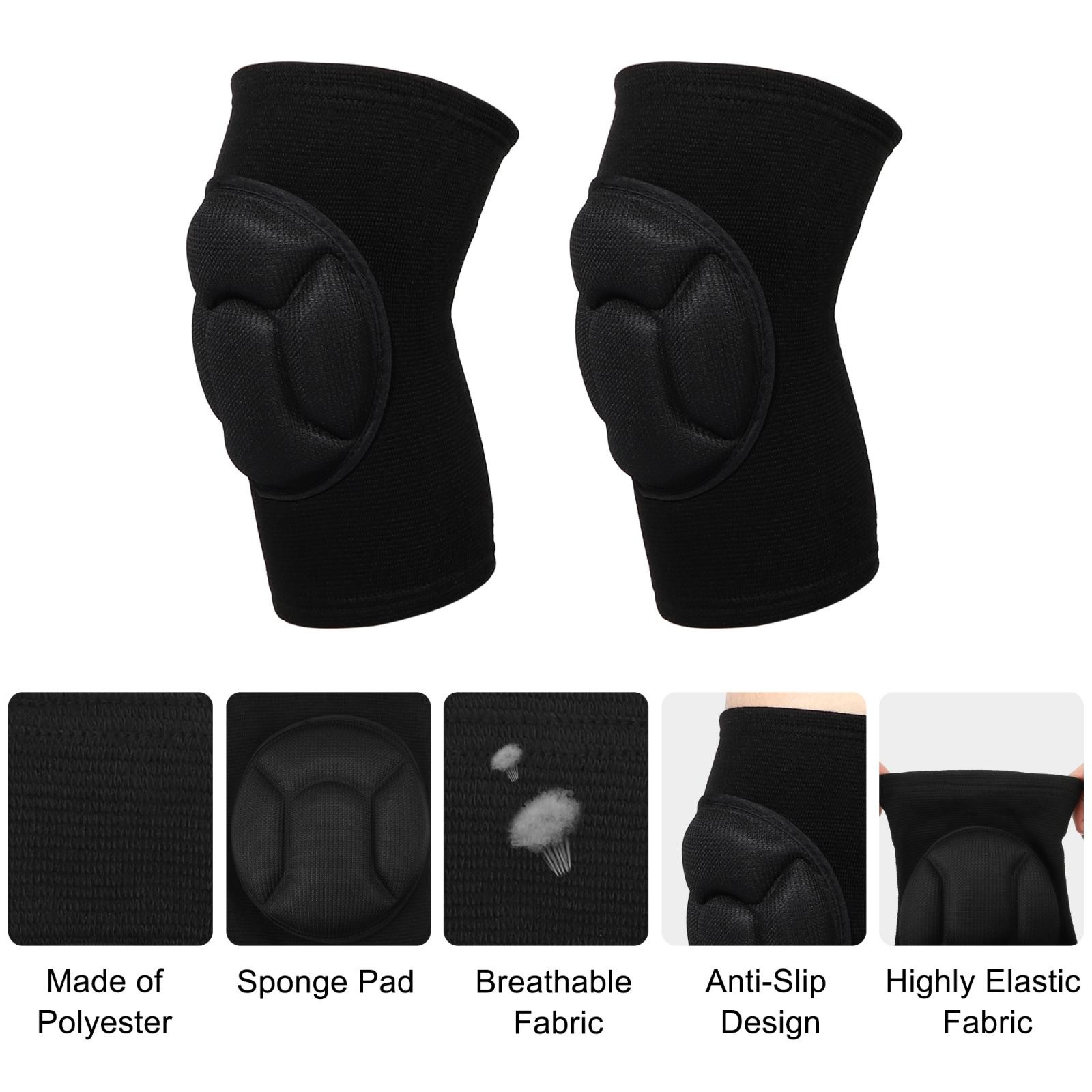 1 Pair Black Polyester Knee Brace Protection Size XL
