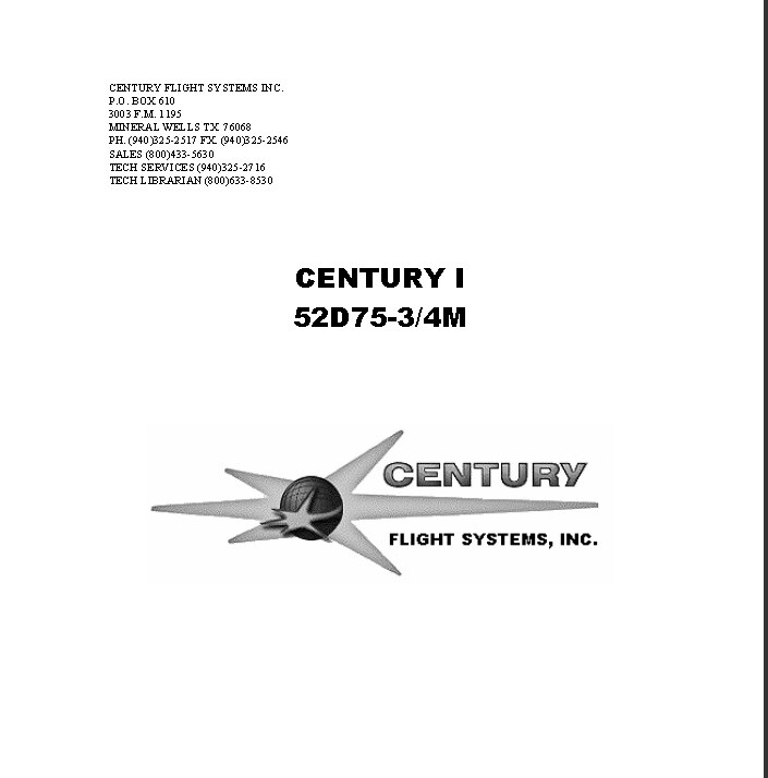 Mitchell Century 1 autopilot factory service manual edo-aire auto pilot