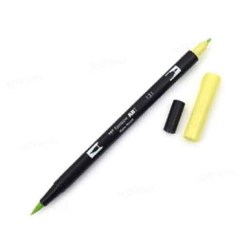 Tombow Dual End Brush & Fine Pen Lemon Lime Yellow 131 Arts Write Office School