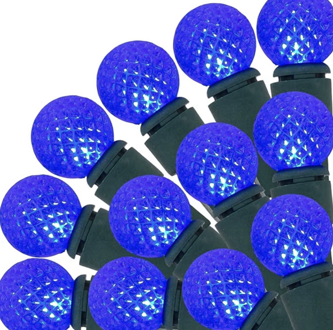LED Christmas Tree Lights 60 Count, G12 Globe Indoor Outdoor String Lights, 2...