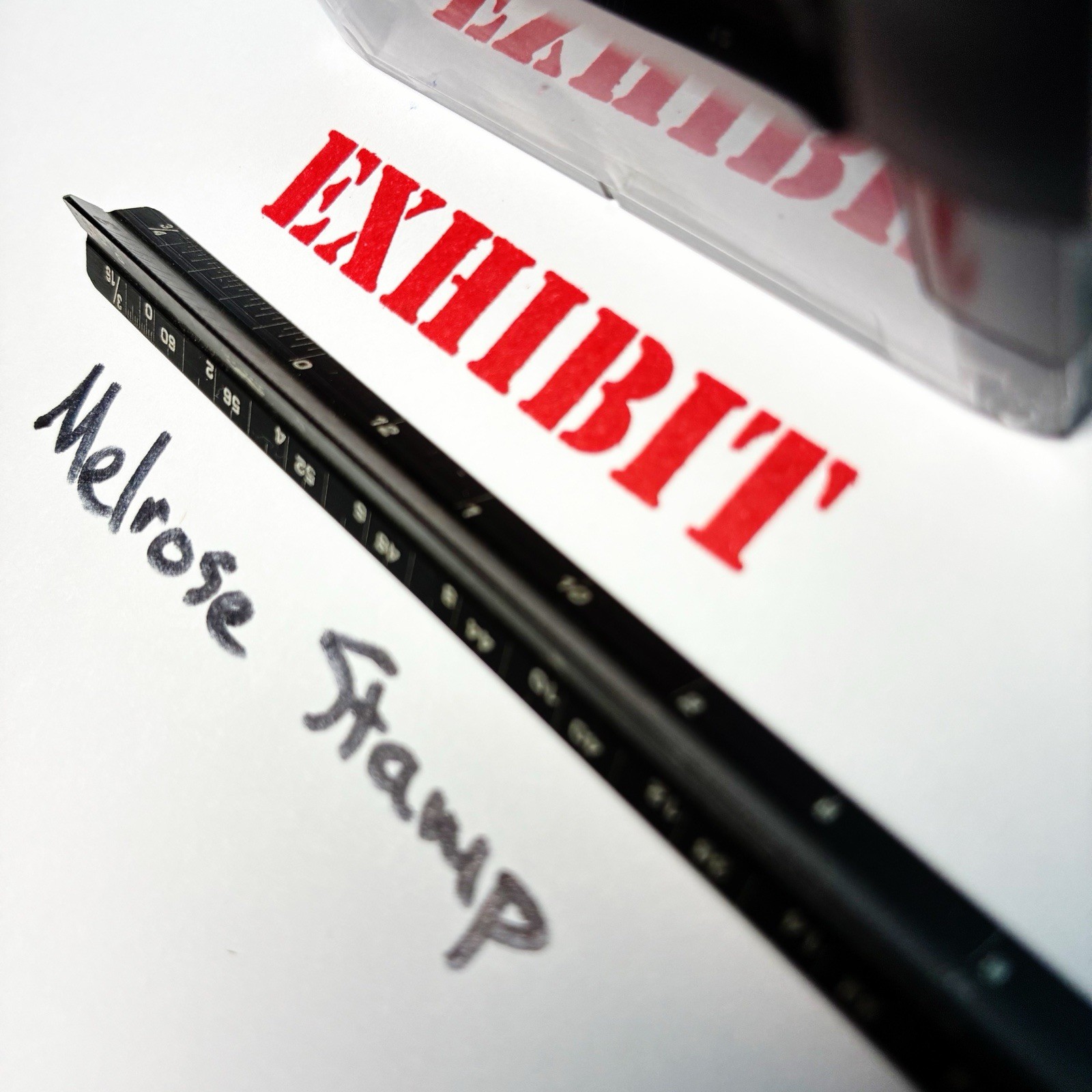 Exhibit Rubber Stamp Red Ink Self Inking Ideal 4913