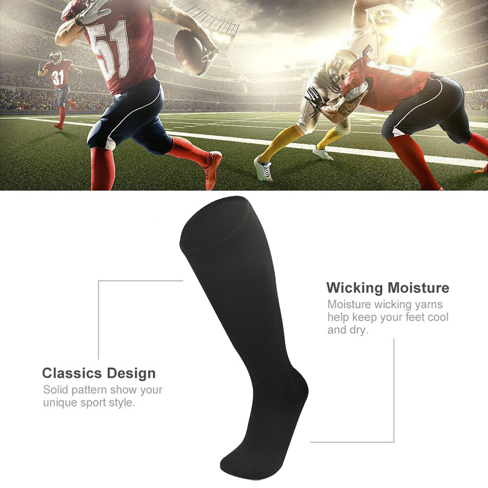 Adult Long Knee High Athletic Sports Socks for Football Soccer Baseball Softball