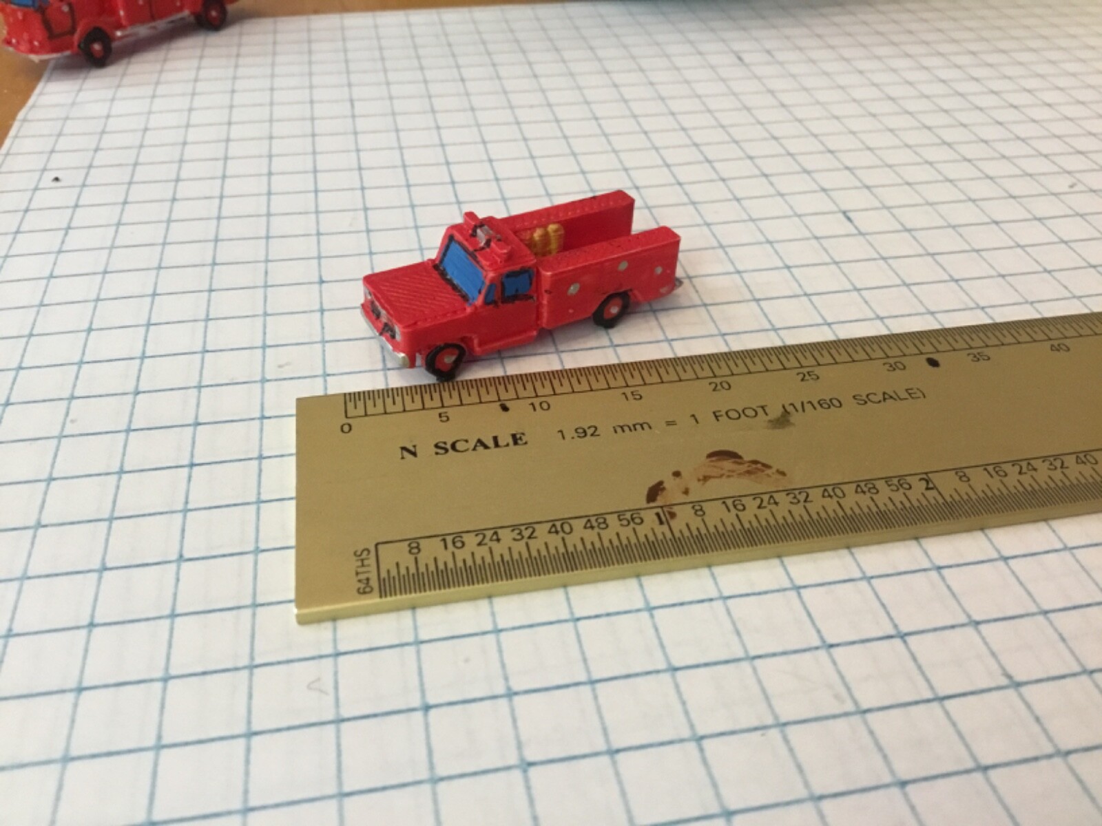 N SCALE PARAMEDIC SQUAD FIRE RESCUE  TRUCK    ENGINE 3D   UNPAINTED