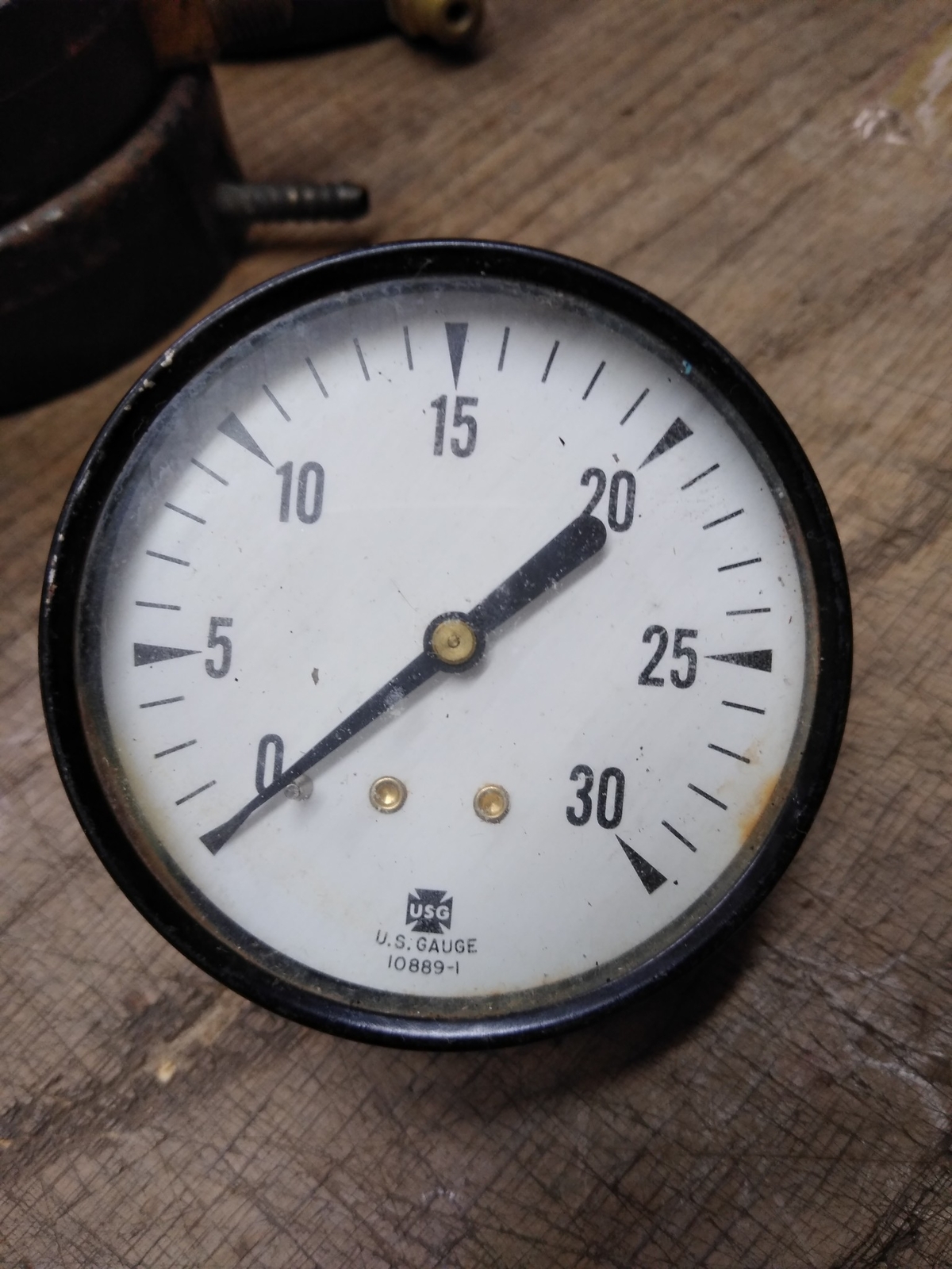 Vtg US Gauge 0-30 PSI Pressure Gauge 2.5"