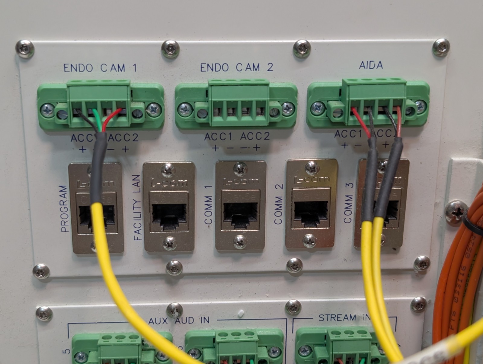 Custom Patch Panel Routing Junction from a Karl Storz OR1 Medical Operating Room
