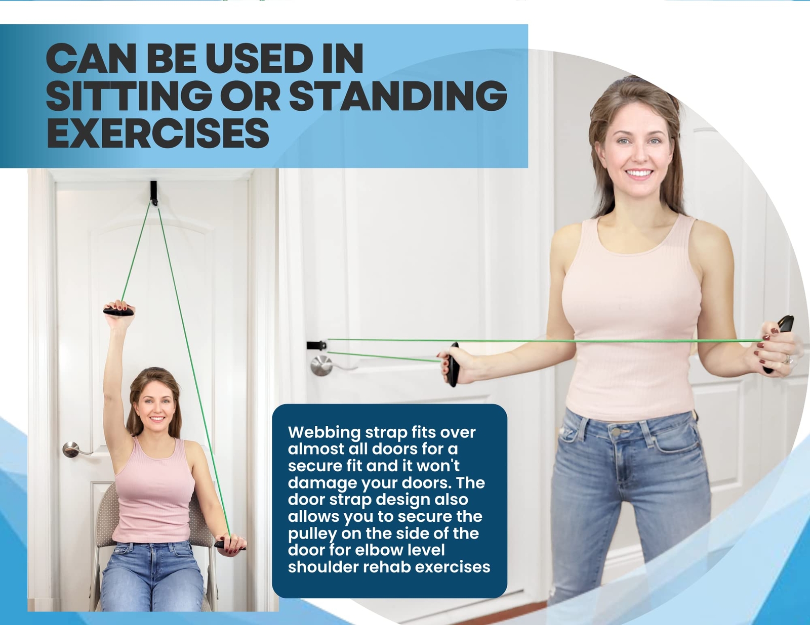 Shoulder Pulley for Physical Therapy with Exercise Guide - Improves Shoulder ...