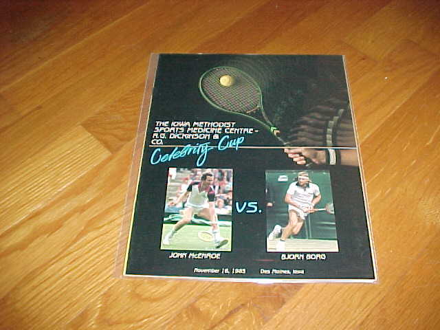 1985 Iowa Celebrity Cup Tennis Program John McEnroe v Bjorn Borg