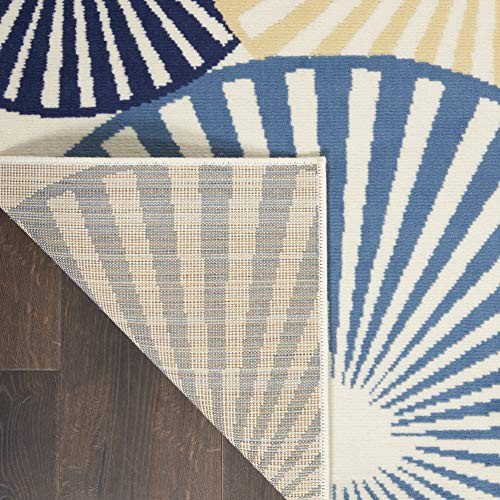 Home Grafix Contemporary White 2'3'' x 12' Area-Rug, Easy-Cleaning, Non