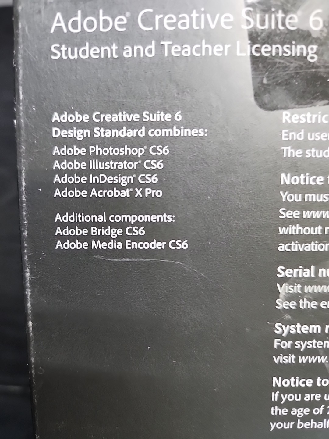 Adobe Creative Suite 6 Design Student and Teacher ~ Windows & Mac ~ NO Code
