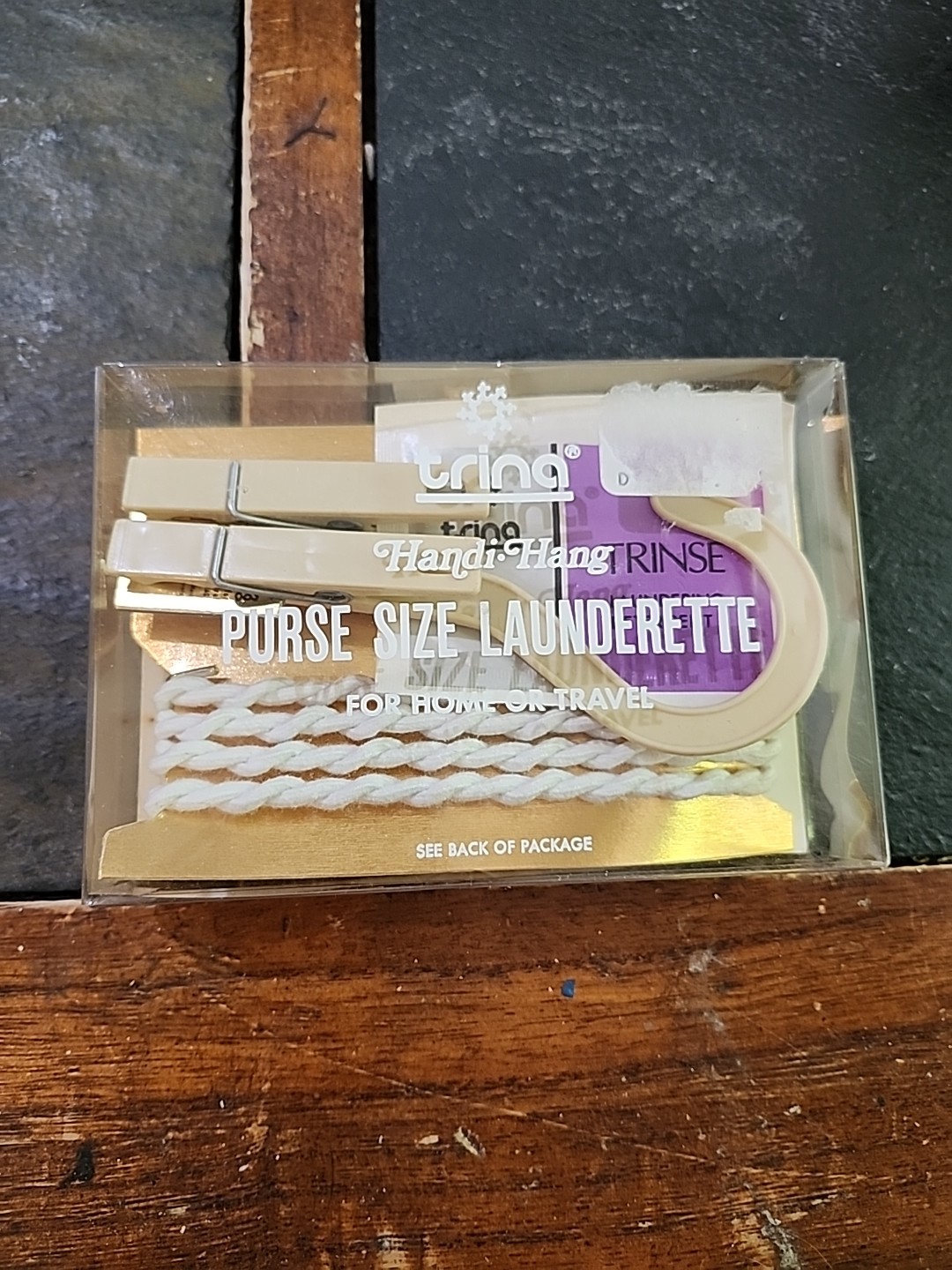 Vintage Purse Size Launderette Travel Laundry Kit Clothesline