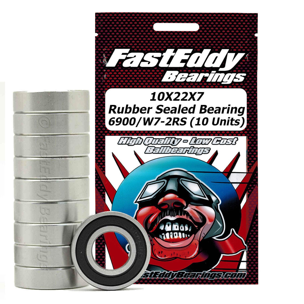 10X22X7 Rubber Sealed Bearing 6900/W7-2RS 10 Units