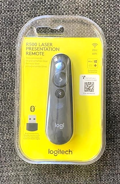 Logitech R500s Laser Presentation Remote, up to 20m/65ft, Mac/iOS Compatible