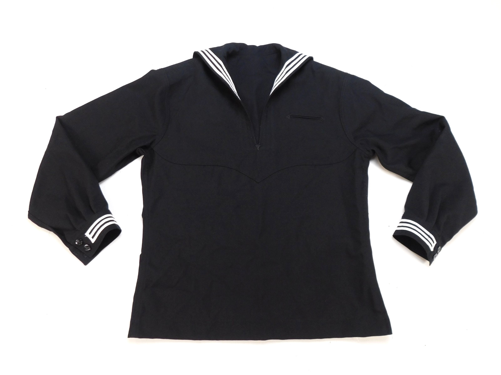 US Navy SDB Jumper 44 Long Service Dress Blue Top w/ Zipper Wool Sailor Uniform