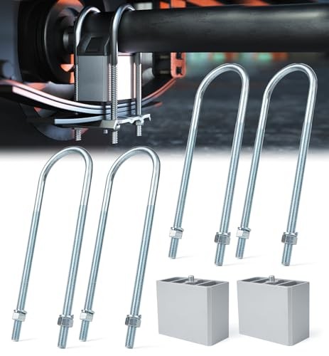 Universal Leaf Spring Lowering Block Kit, Heavy Duty Steel Lowering 4 INCH