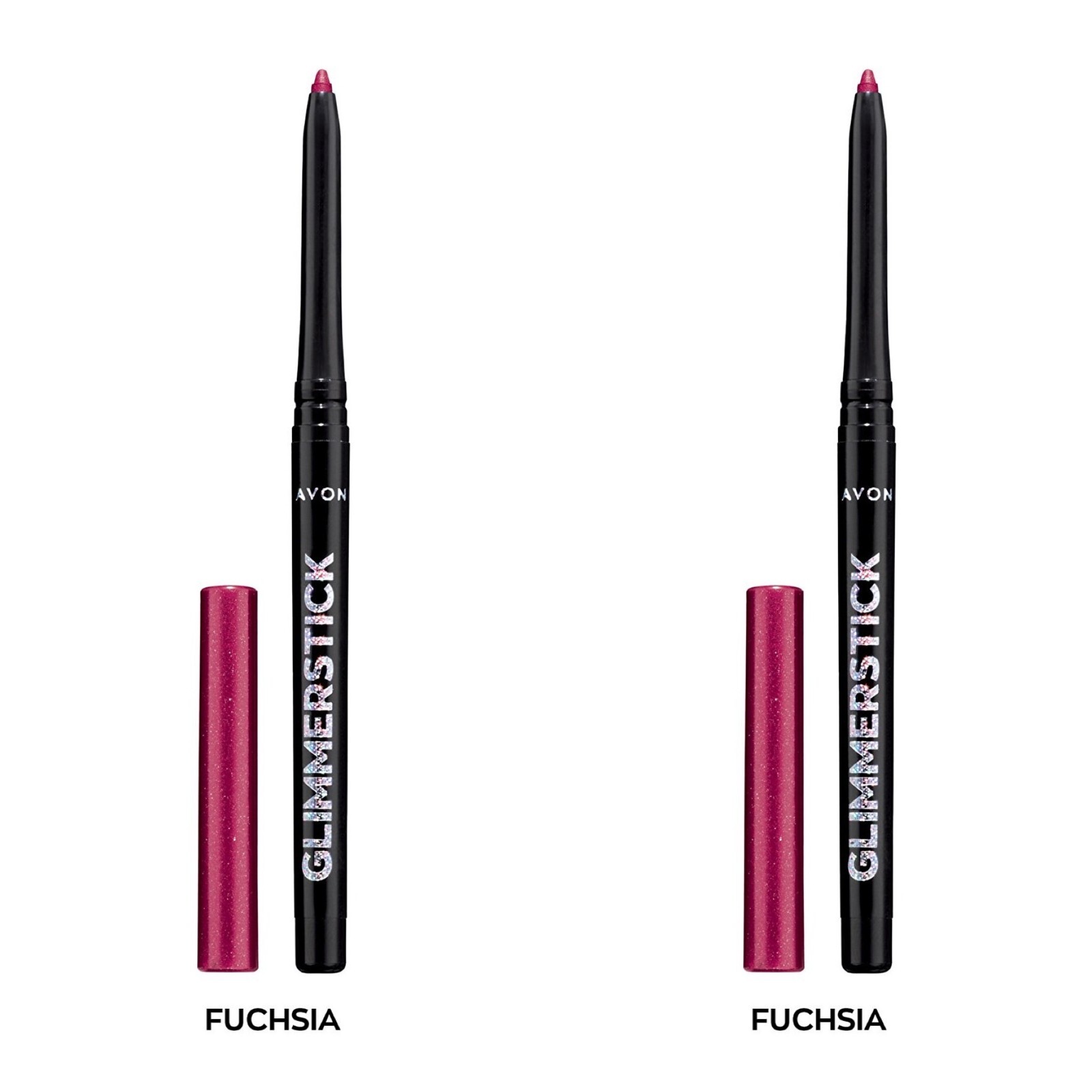 NEW Avon Glimmerstick Retractable Diamonds Eyeliner - FUCHSIA 0.35 g / SET OF 2