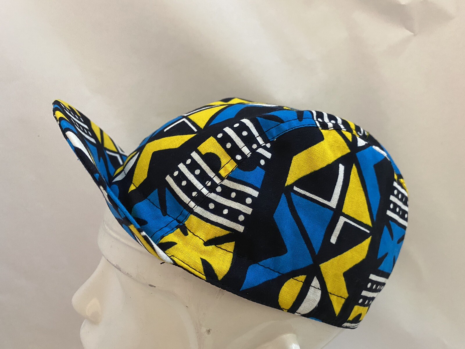 CYCLING CAP KENTE PRINT 100 % HANDMADE IN USA L M S