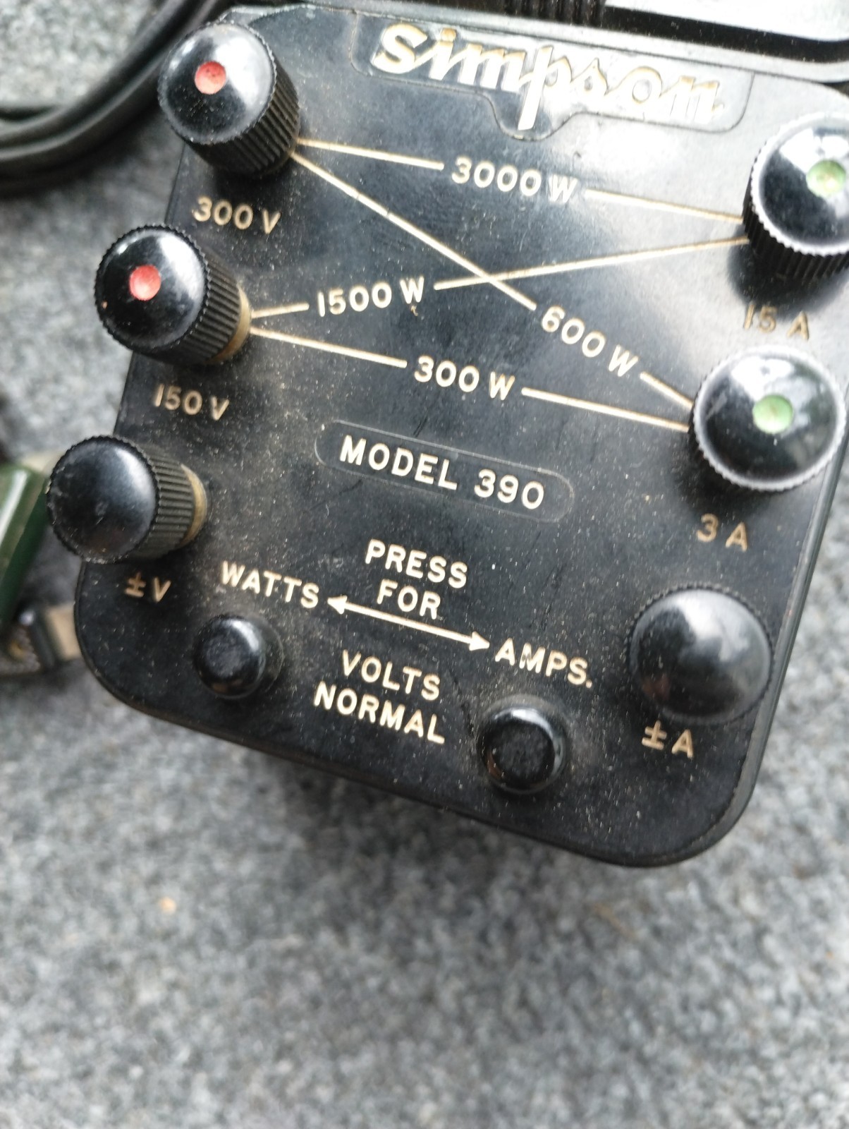 Very Nice Simpson Model 390 AC Volt Amp Wattmeter
