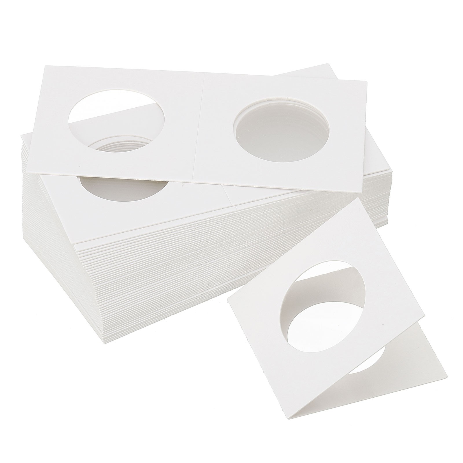 2x2 Coin Flips, 400 Pack 29mm Cardboard Coin Holder Paper Coin Holders, White