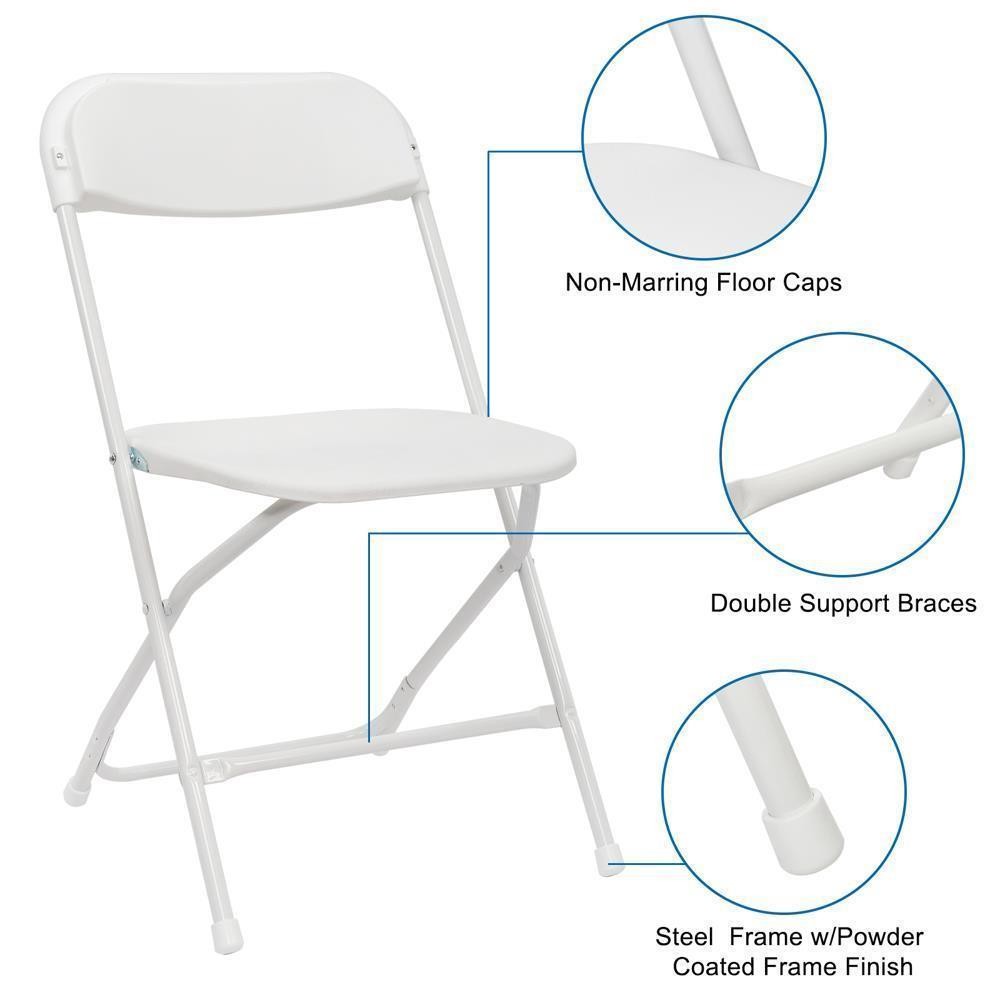 20 PCS Plastic Folding Chairs Commercial Event Wedding Party Meeting Office Seat
