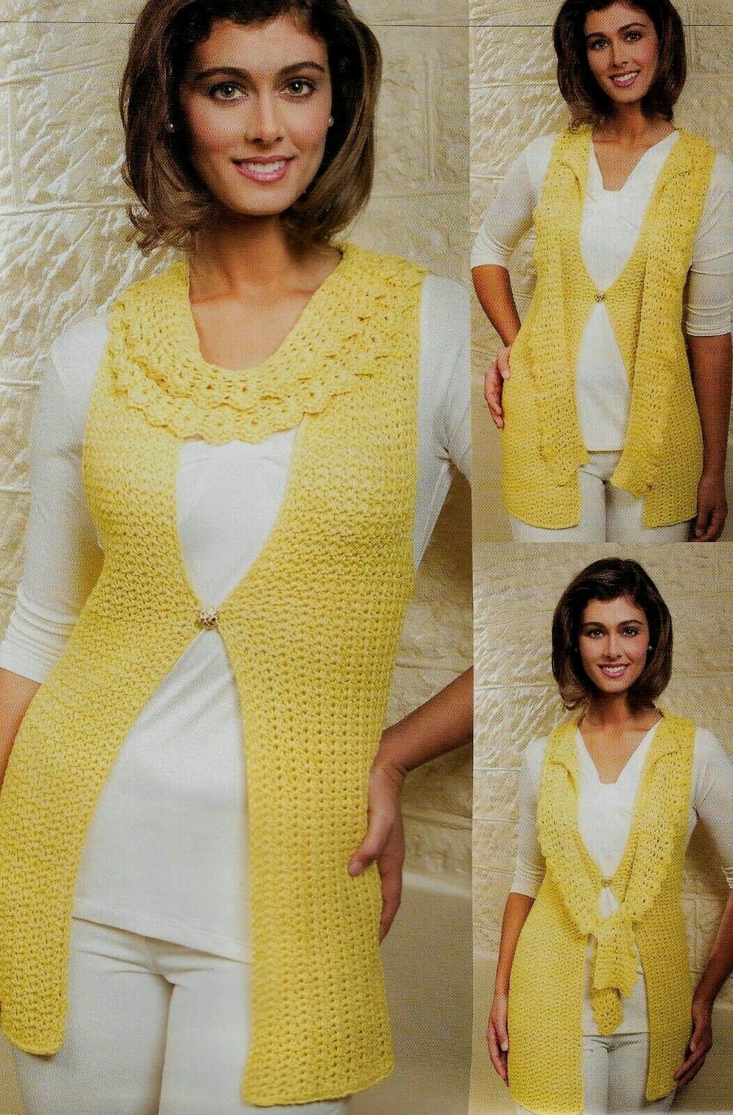 SUNSHINE SCARF VEST 6 SIZES WOMEN'S CROCHET PATTERN INSTRUCTIONS
