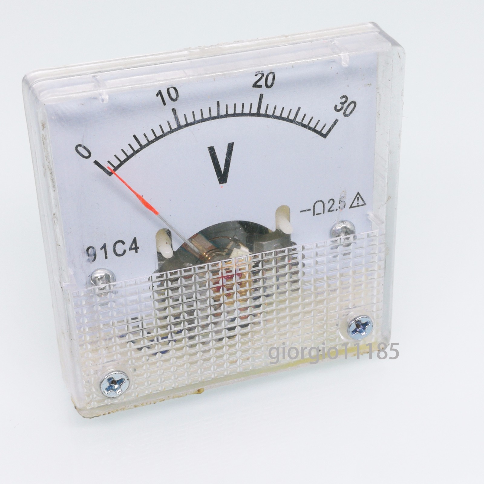 DC 0 ~ 30V Square Analog Volt Pointer Needle Panel Meter Voltmeter 91C4