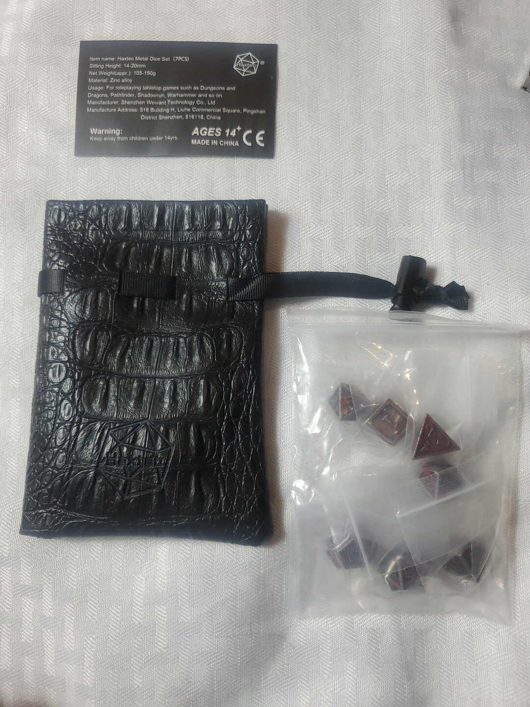 NEW  Haxtec Dragon Dice Bag. Handmade Dragon Skin  Drawstring Pouch