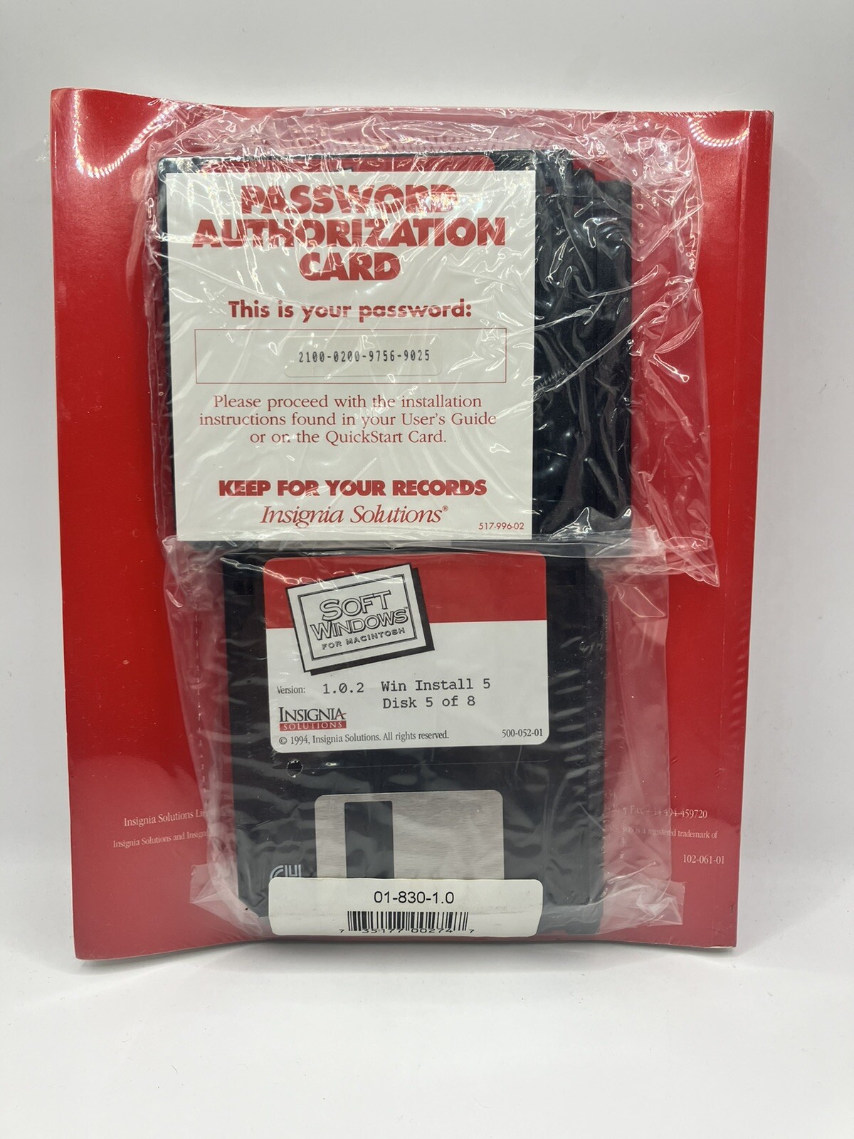 Soft Windows for Macintosh Manual & Floppy’s Only, No Box