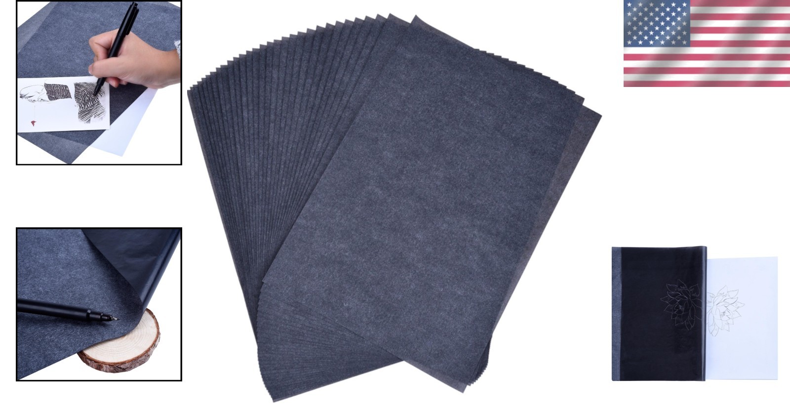 Erasable 30 Pack Graphite Carbon Copy Tracing Paper - 9x13 Inch Versatile Sheets